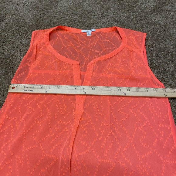 American Eagle Outfitters Women's Size Small Coral Sheer Tank Top VNeck Light - Picture 9 of 10